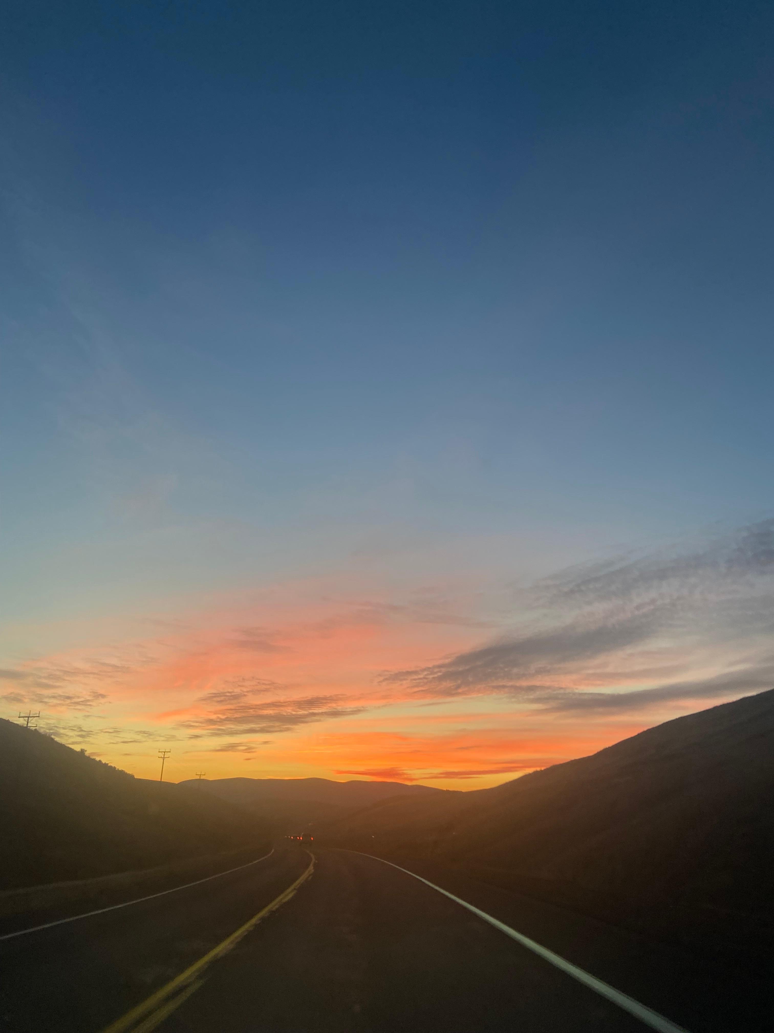 A view of the sunset on the drive back from Pullman, Wash. after the second diagnostic challenge.